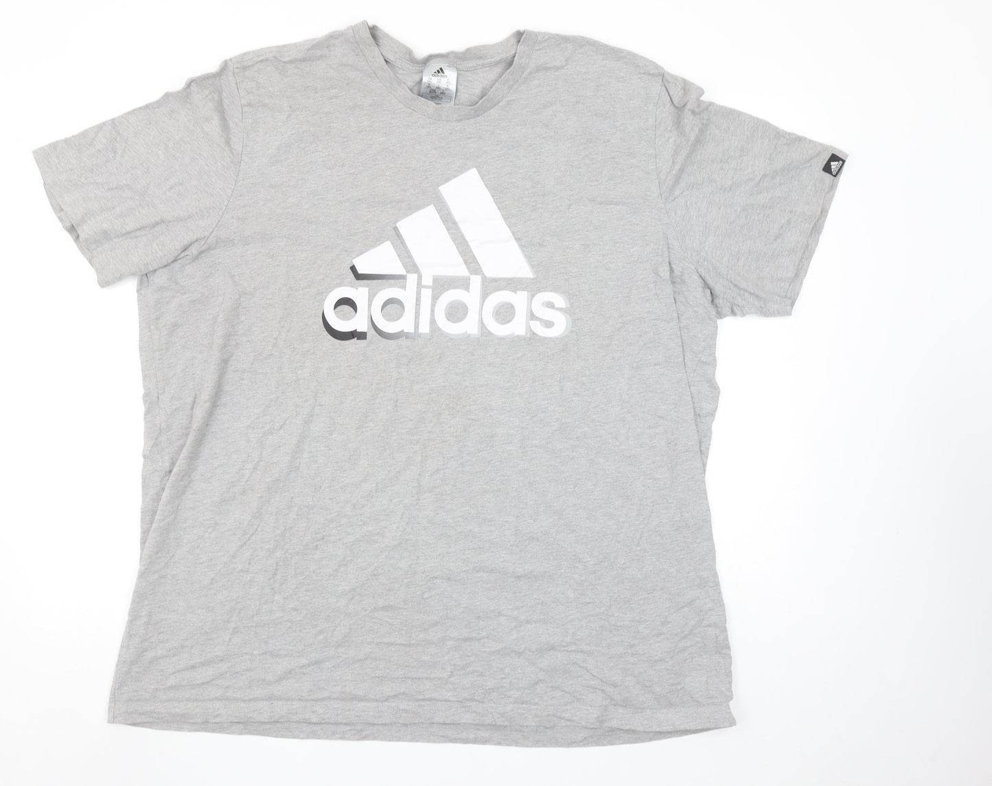 Adidas Men's Grey 2XL Classic Crew Neck Logo T-Shirt