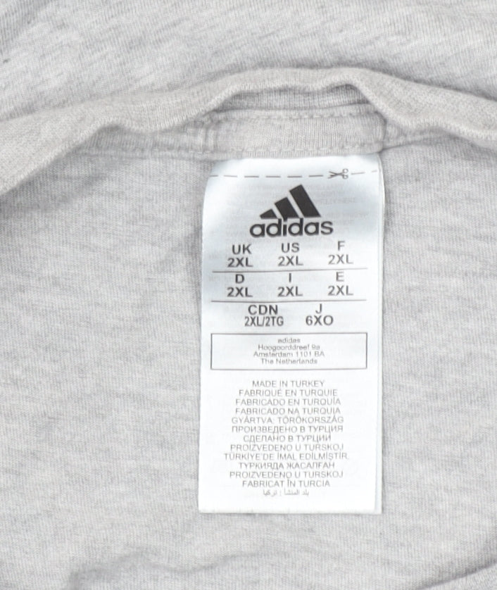 Adidas Men's Grey 2XL Classic Crew Neck Logo T-Shirt