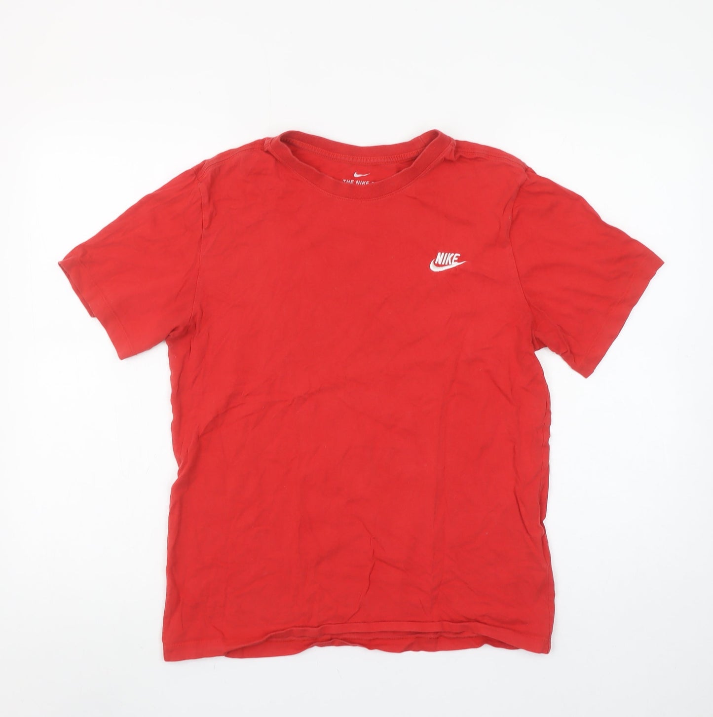 Nike Men's Red Small Sports Crew Neck Cotton T-Shirt