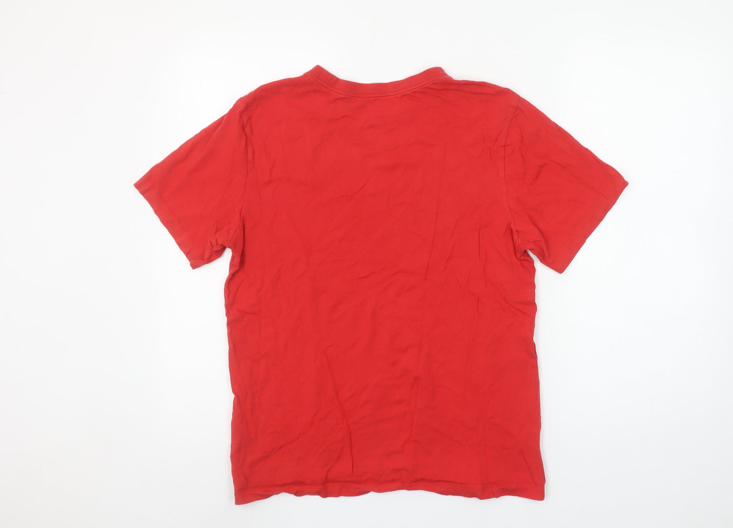 Nike Men's Red Small Sports Crew Neck Cotton T-Shirt