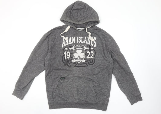 Traditional Craftwear Grey Aran Islands Womens L Pullover Hoodie