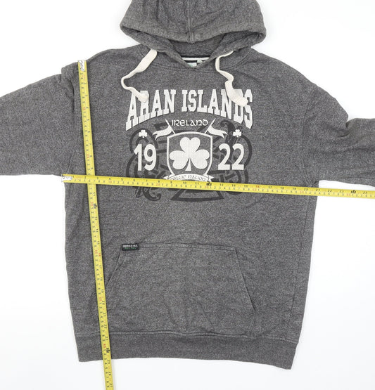 Traditional Craftwear Grey Aran Islands Womens L Pullover Hoodie