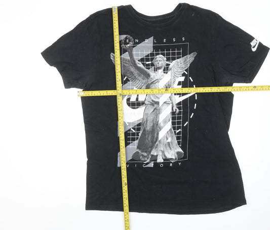 Nike Men's Black Graphic Athletic Fit T-Shirt Size L