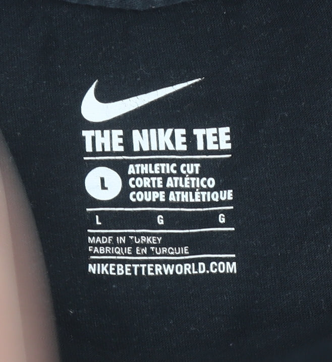Nike Men's Black Graphic Athletic Fit T-Shirt Size L