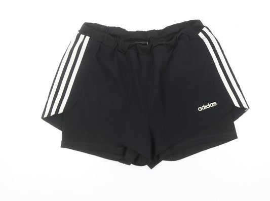 Adidas Womens Black Climalite Running Shorts Size 12-14