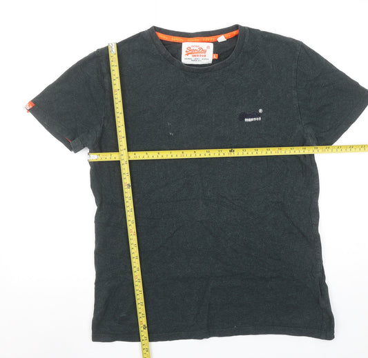 Superdry Men’s Black Cotton Crew Neck Short Sleeve T-Shirt Size L