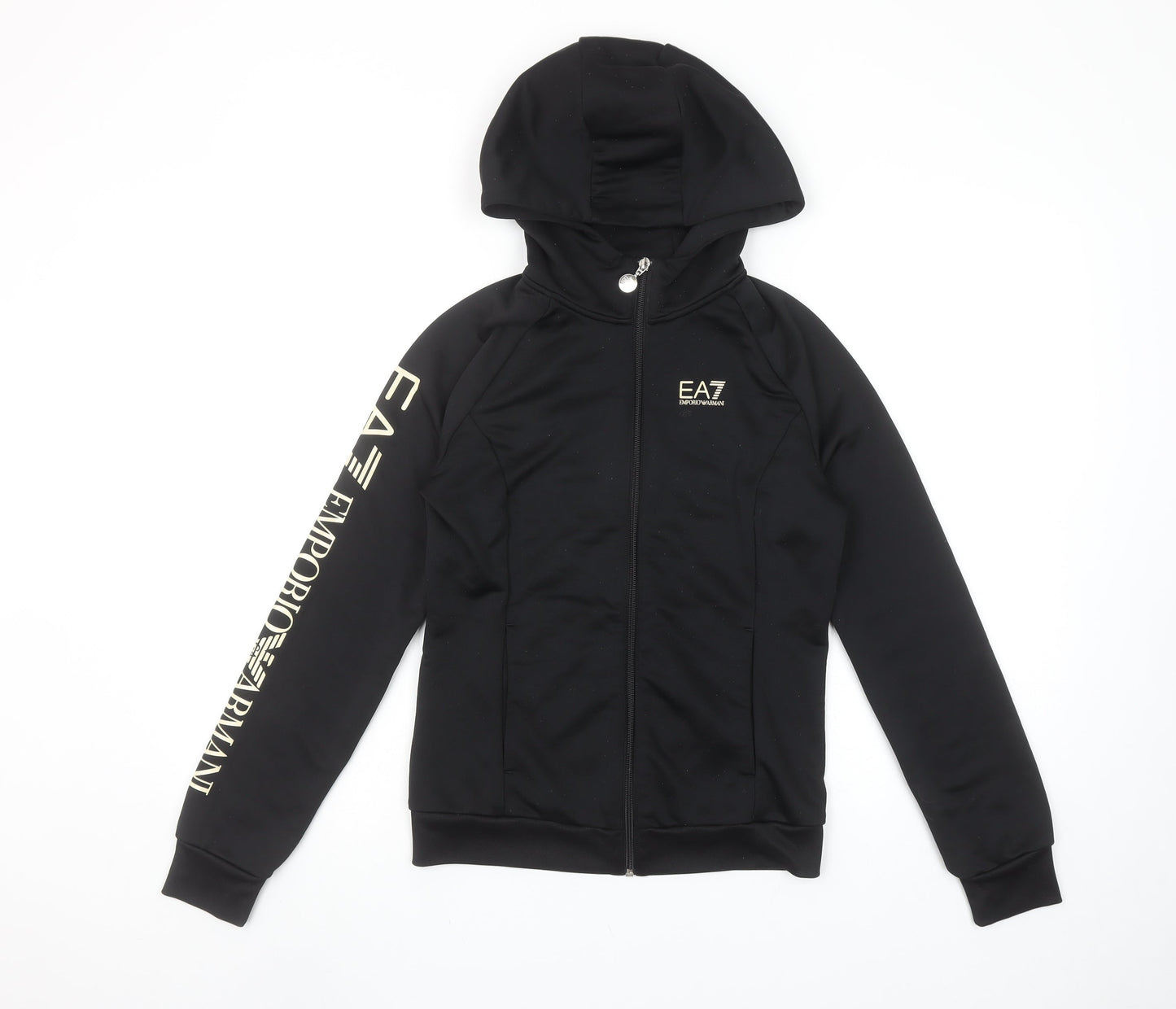 Emporio Armani EA7 Men's Black Full Zip Hoodie Size L Slim Fit Designer