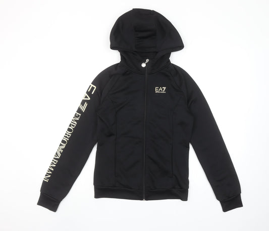 Emporio Armani EA7 Men's Black Full Zip Hoodie Size L Slim Fit Designer