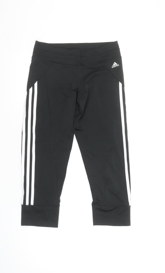 Adidas Womens Black Capri Leggings Climalite Stretch Size M
