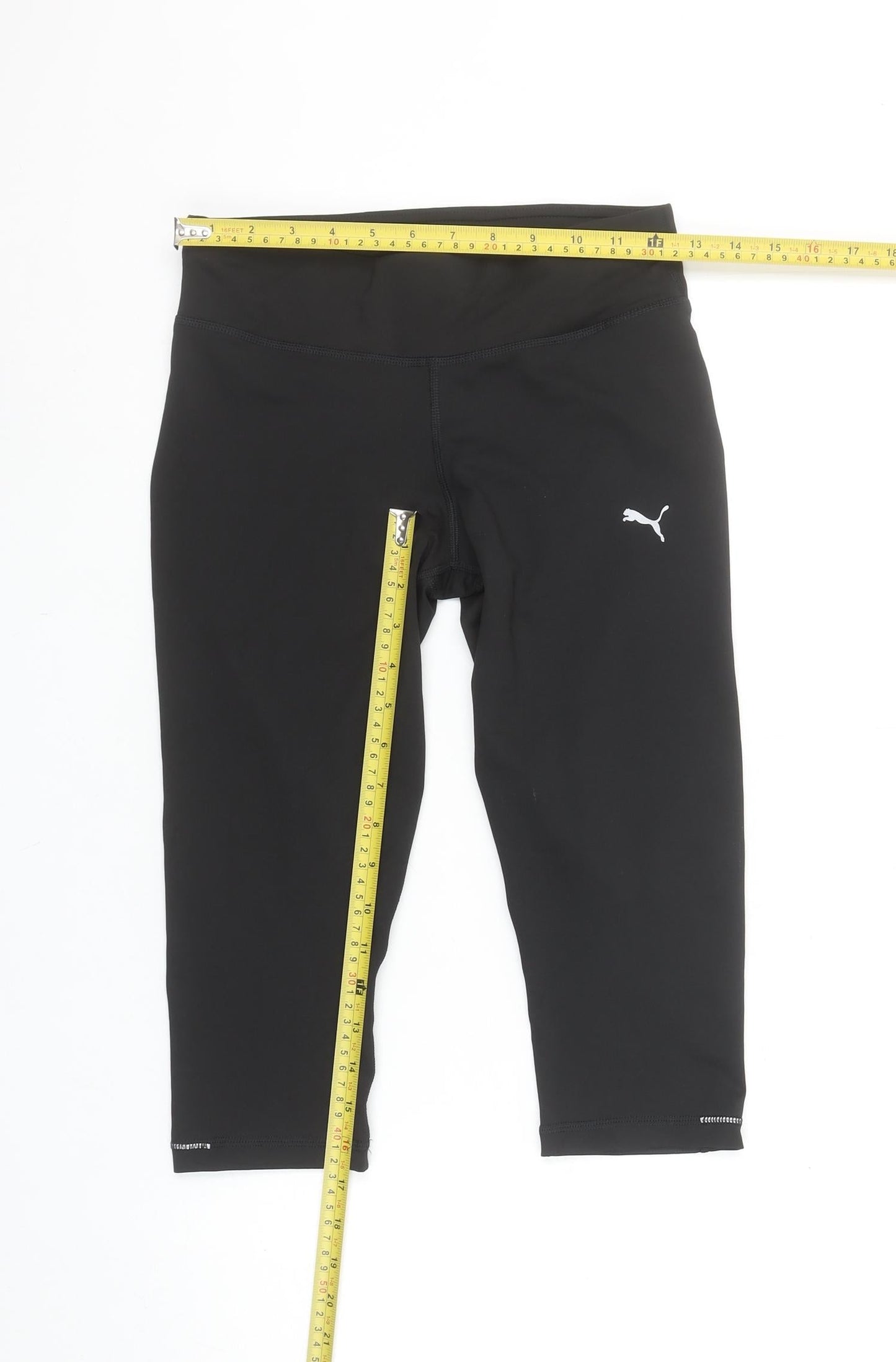 Puma Women Black Size 10 Biker Activewear Shorts Polyester Blend