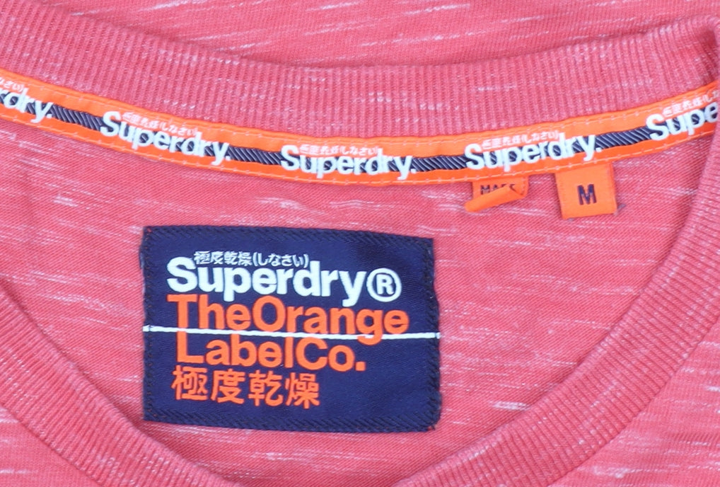 Superdry Men's Red Crew Neck Short Sleeve T-Shirt Size M