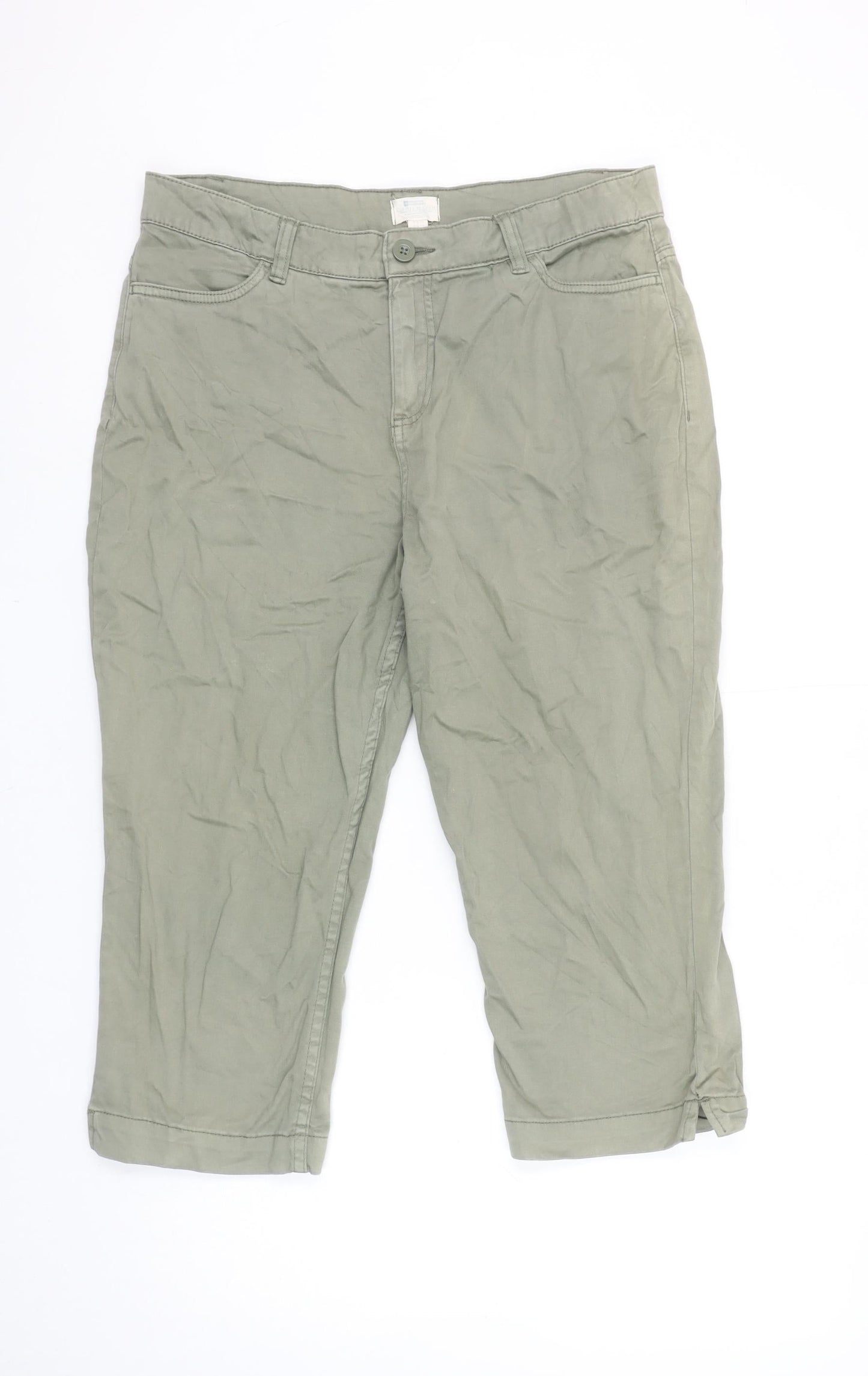 Mountain Warehouse Womens Green Cotton Stretch Capri Trousers Size 12
