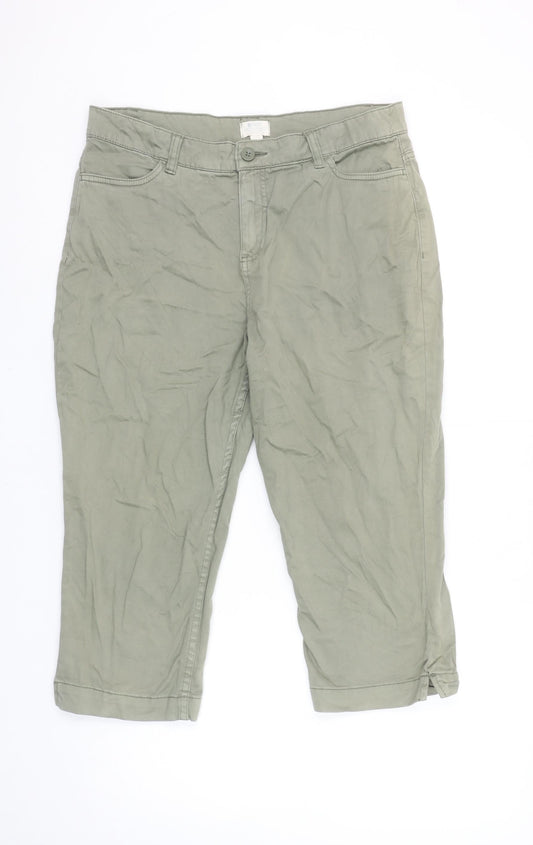 Mountain Warehouse Womens Green Cotton Stretch Capri Trousers Size 12