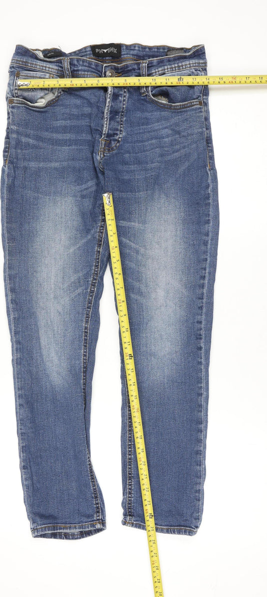 PHOENIX Women's Blue Straight Leg Denim Jeans Size 32 Regular Fit