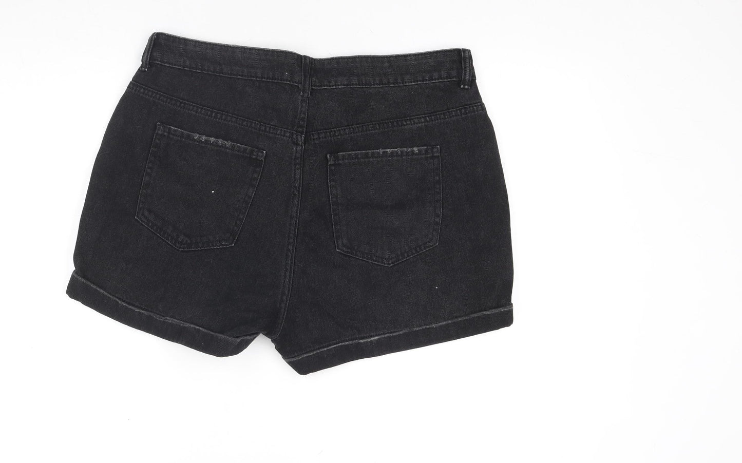 Denim Co. Womens Black High Rise Mom Shorts Size 14