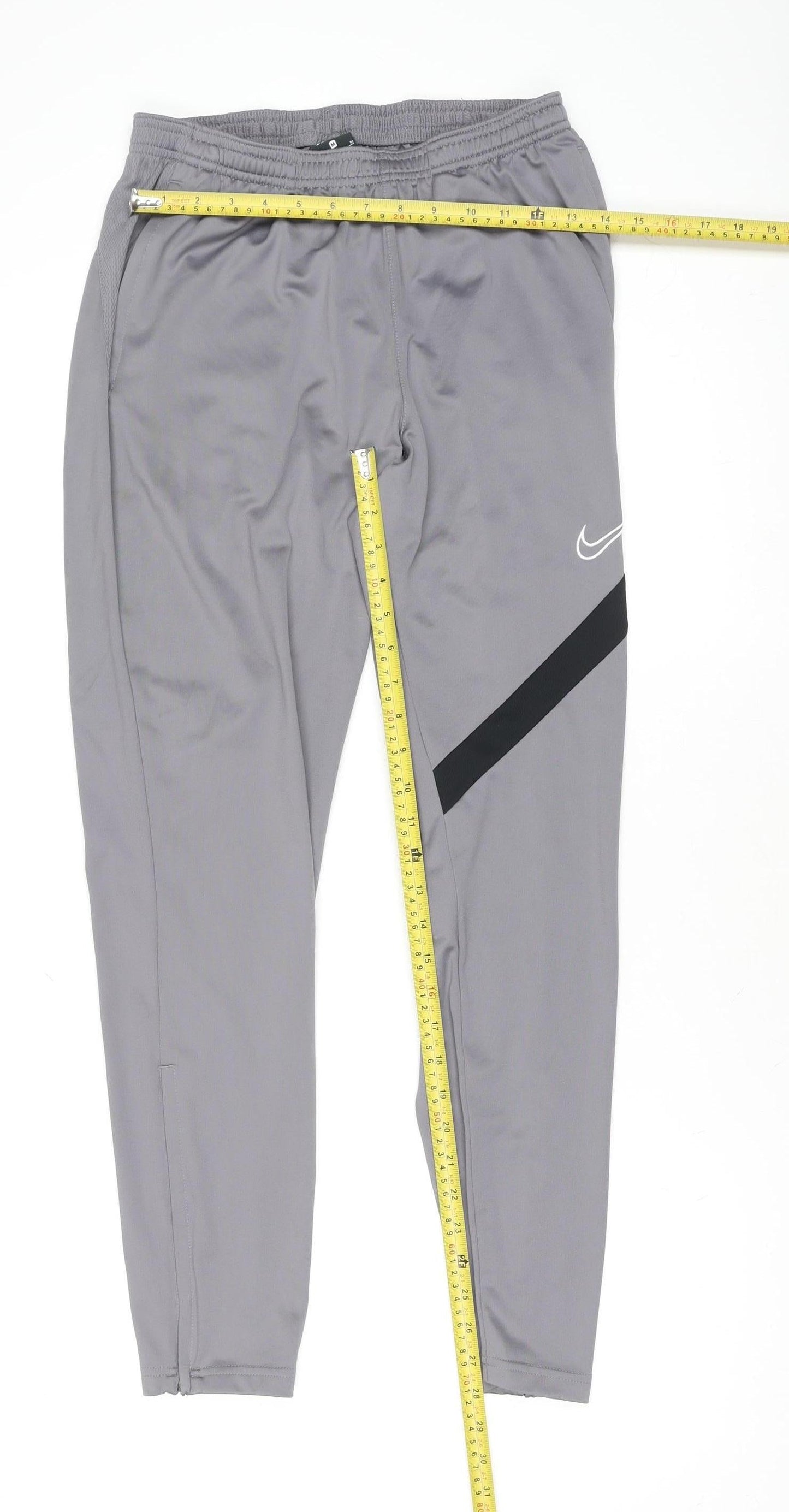 Nike Men's Grey Dri-FIT Track Pants M Slim Fit Activewear Trousers
