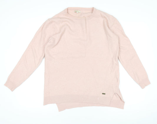 Barbour Women's Pink Wool Cashmere Crew Neck Jumper Size 16