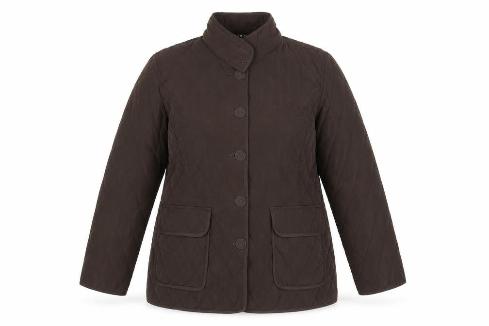 Alex & Co Womens Brown Quilted Mid-Length Jacket UK 16