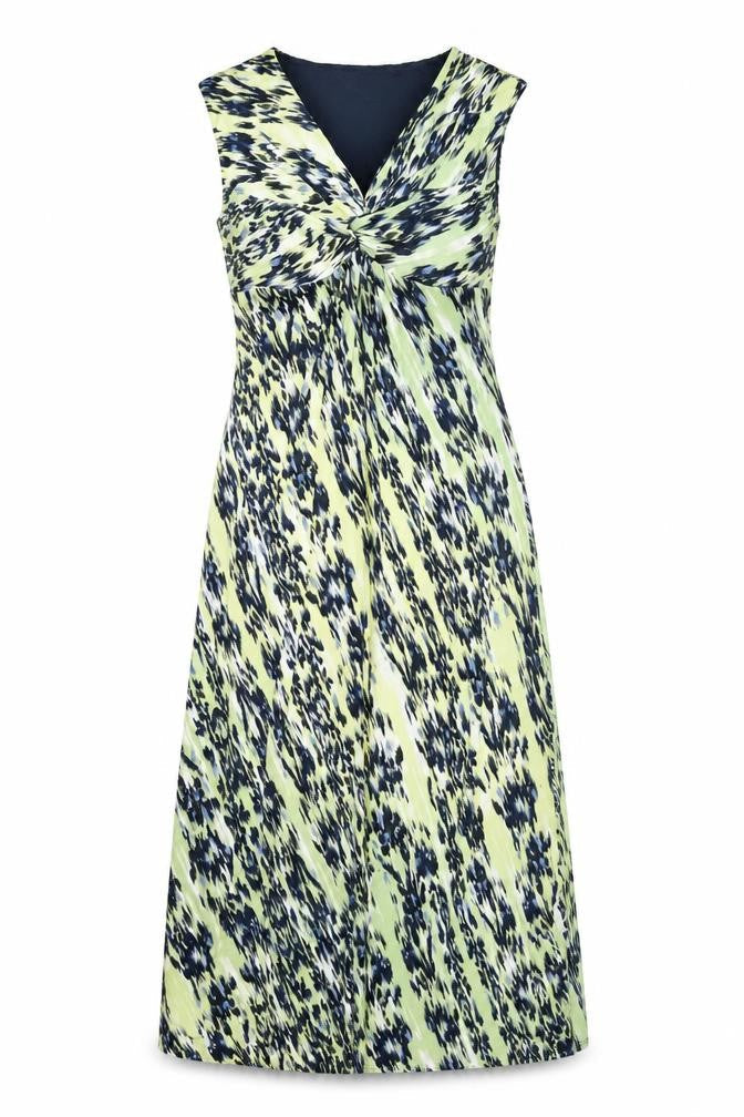 Marks and Spencer Per Una Women's Multicoloured V-Neck Sleeveless Fit & Flare Midi Dress Size 12
