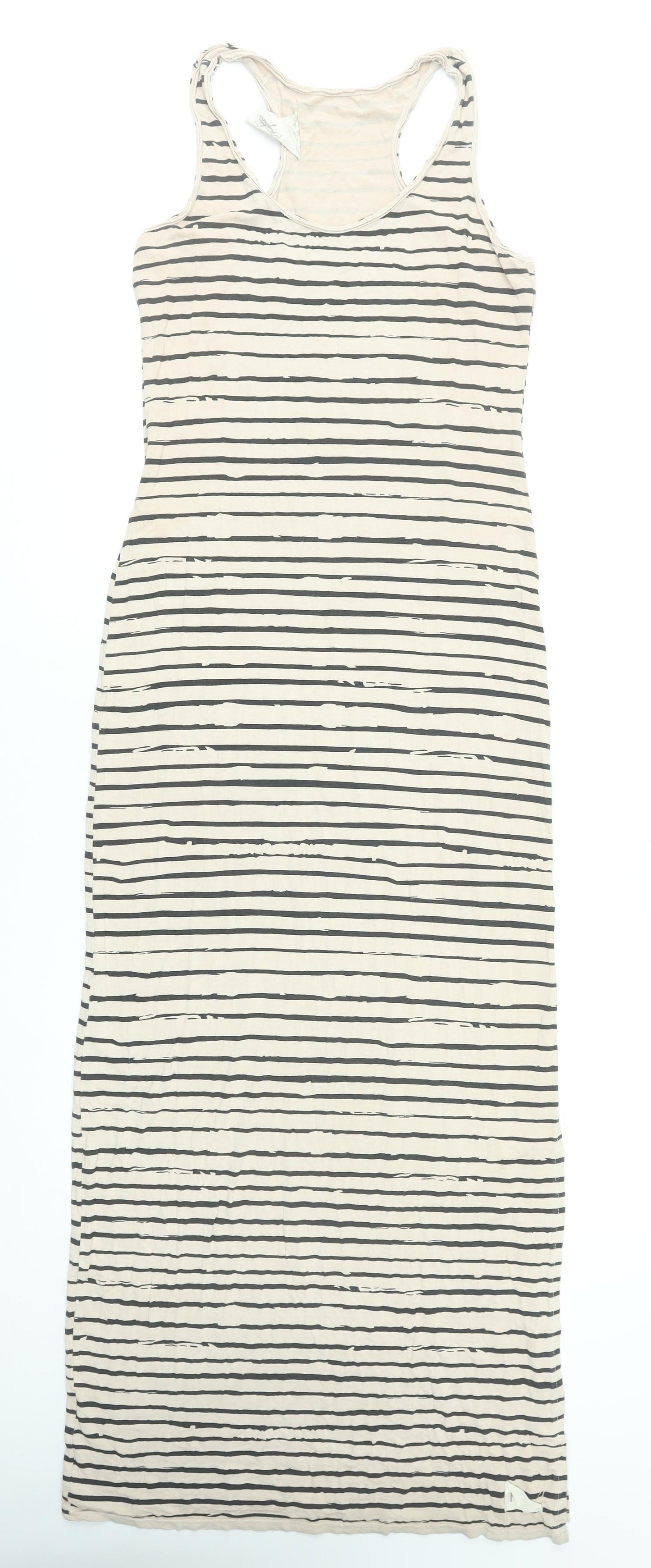 A Postcard from Brighton Womens Beige Striped Long Tank Dress Size 2