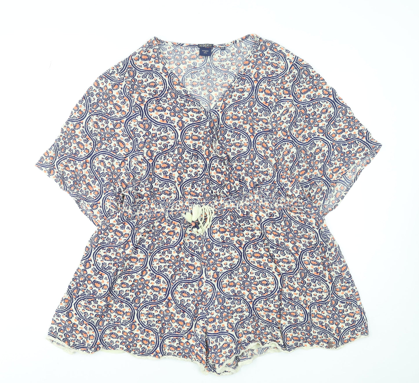 Superdry Women's Multicoloured Paisley Viscose Playsuit Size 16