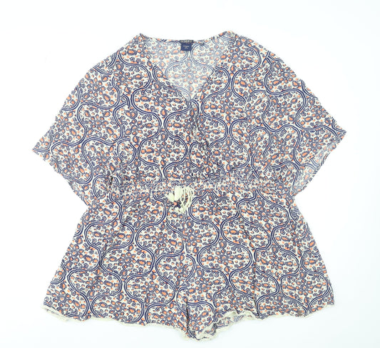 Superdry Women's Multicoloured Paisley Viscose Playsuit Size 16