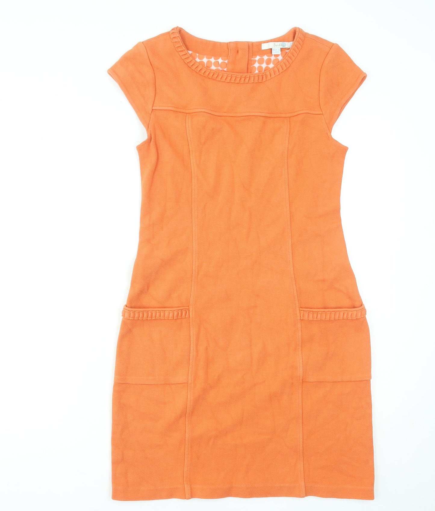 Boden Women’s Orange Cotton Stretch Shift Dress Size 10