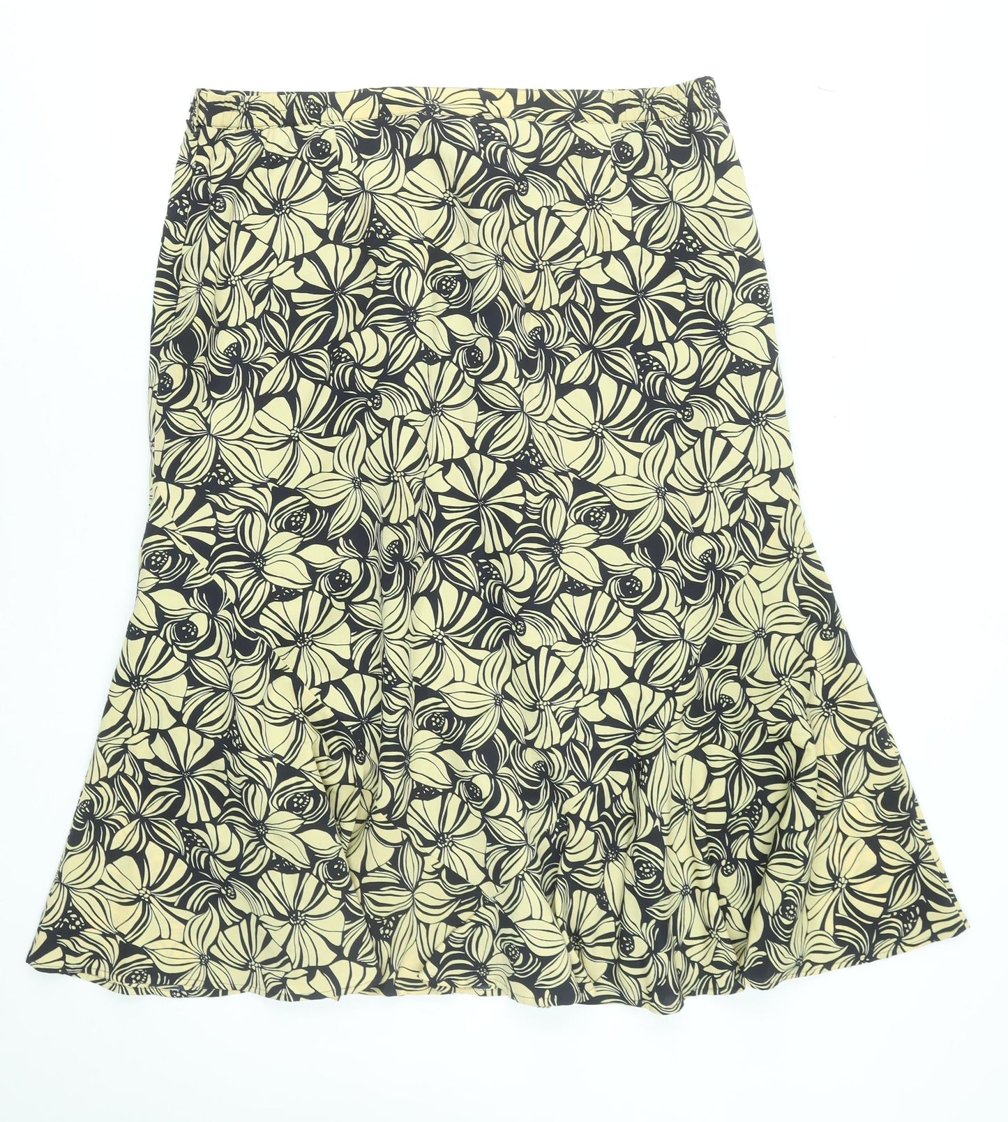 Eastex Women’s Beige Floral A-Line Midi Skirt Size 18 Polyester Lined