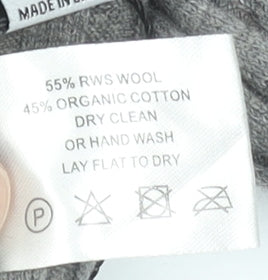 L.F. Markey Womens Grey Wool Cotton Ribbed Knit Slim Leg Leggings Size 12