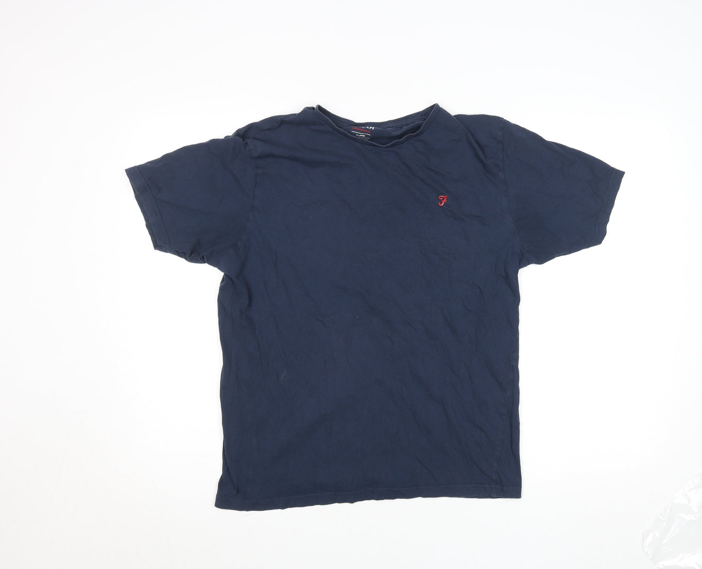 Farah Men’s Blue Cotton Crew Neck Lounge T-Shirt XL