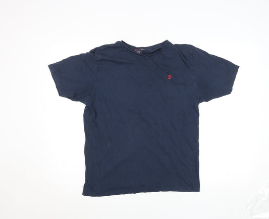 Farah Men’s Blue Cotton Crew Neck Lounge T-Shirt XL