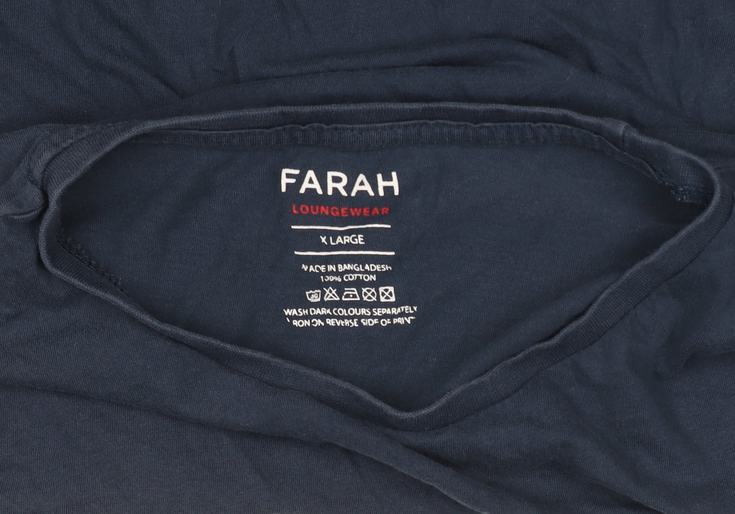 Farah Men’s Blue Cotton Crew Neck Lounge T-Shirt XL