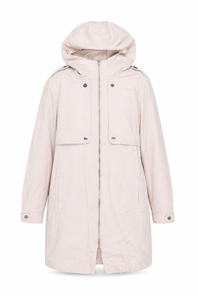 Gallery Women's Beige Hooded Long Parka Coat Size 10