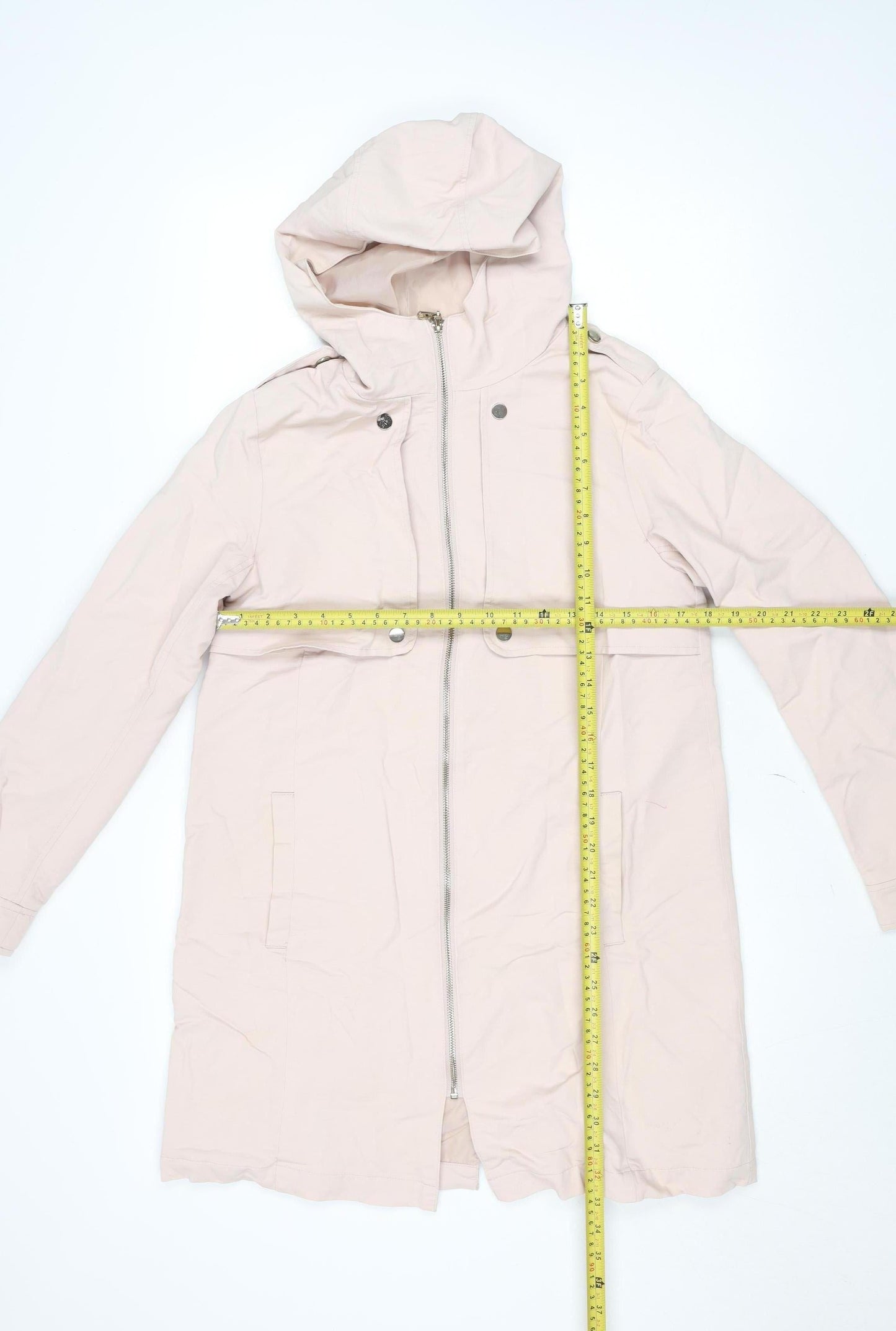 Gallery Women's Beige Hooded Long Parka Coat Size 10