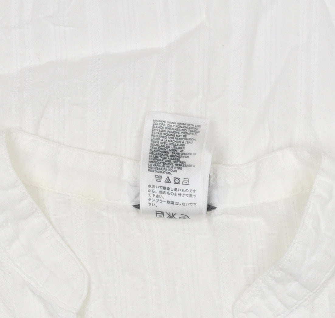 The North Face Women's White Cotton Embroidered Tunic Blouse M