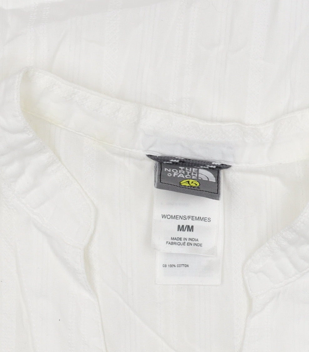 The North Face Women's White Cotton Embroidered Tunic Blouse M