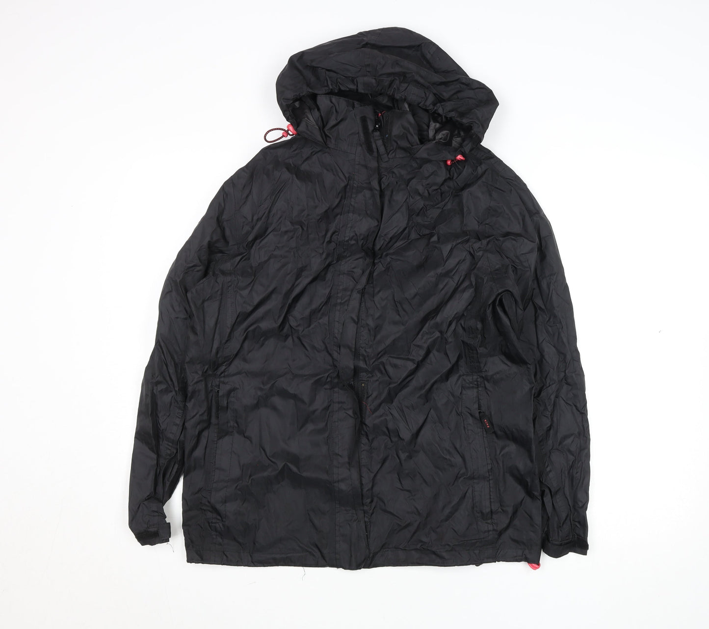 Jack In A Pack Womens Black Size 12 Waterproof Hooded Rain Jacket