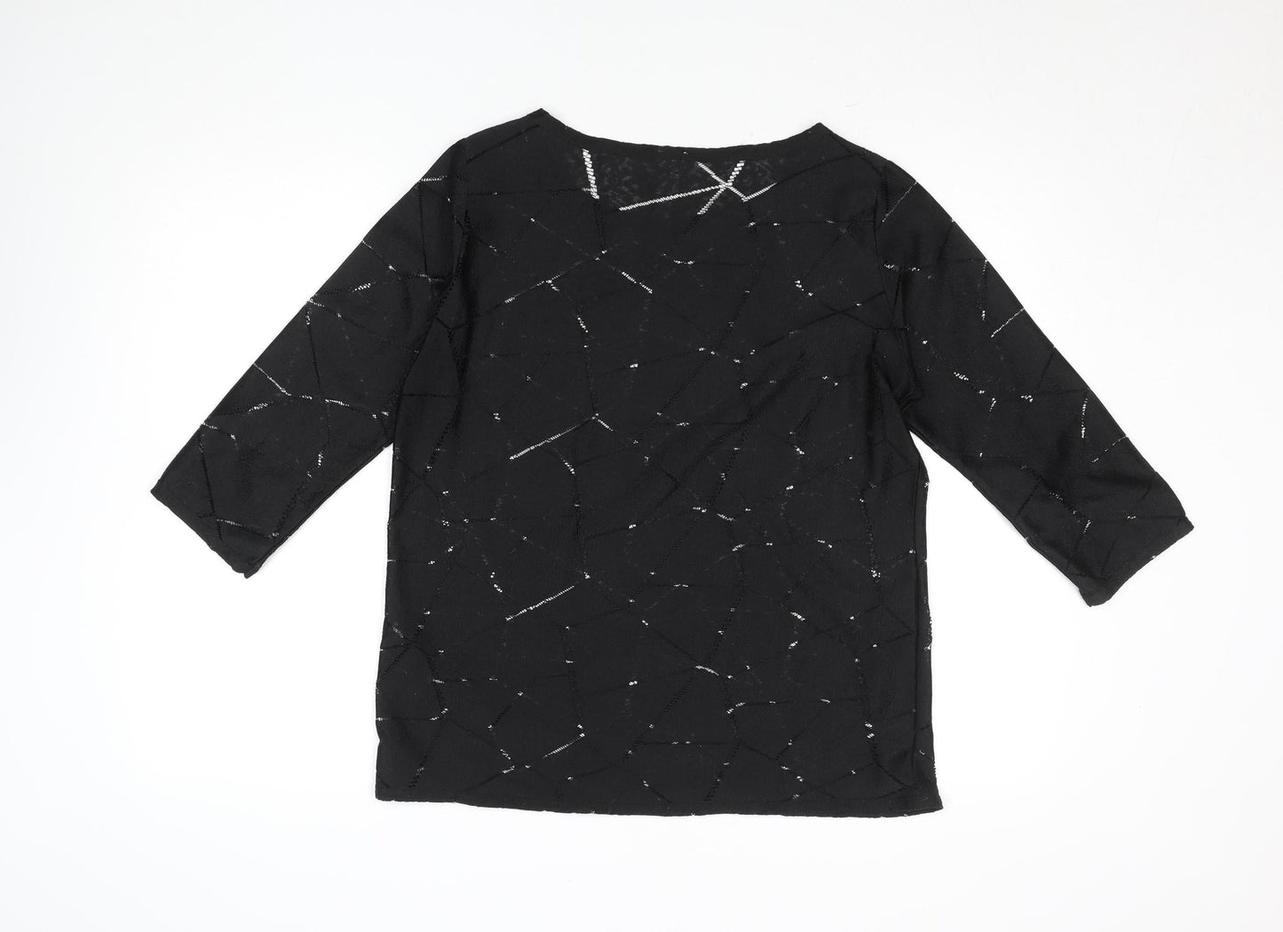Vero Moda Women's Black 3/4 Sleeve Knit Tunic Blouse L