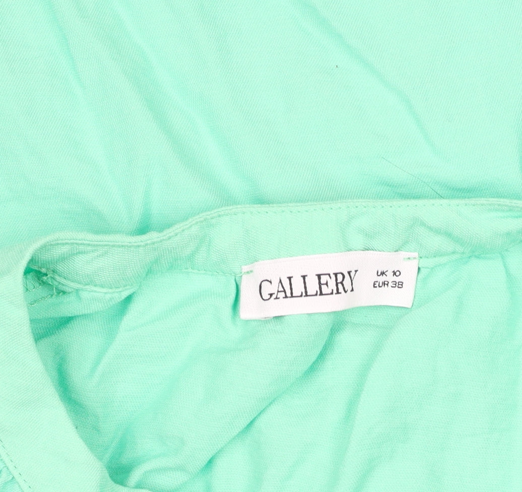 Gallery Women’s Green Button-Up 3/4 Sleeve Viscose Shirt UK 10