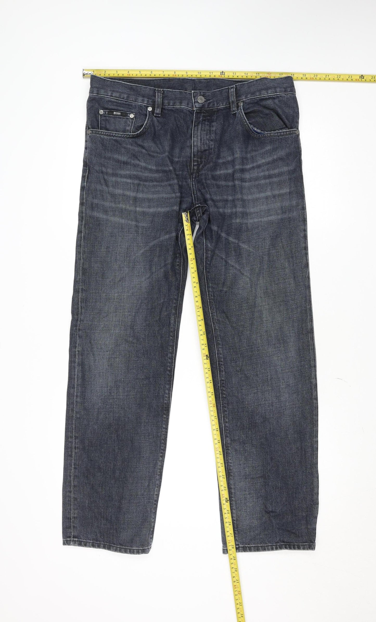 Hugo Boss Men's Blue Straight Leg Jeans 36/30 Regular Fit