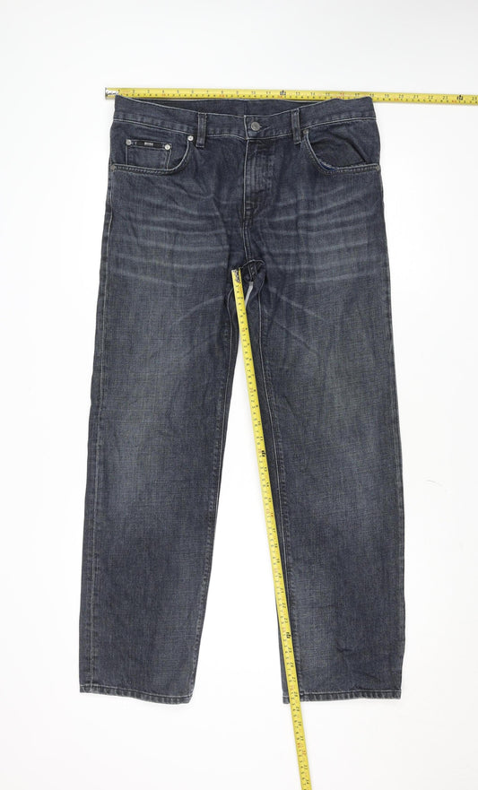 Hugo Boss Men's Blue Straight Leg Jeans 36/30 Regular Fit