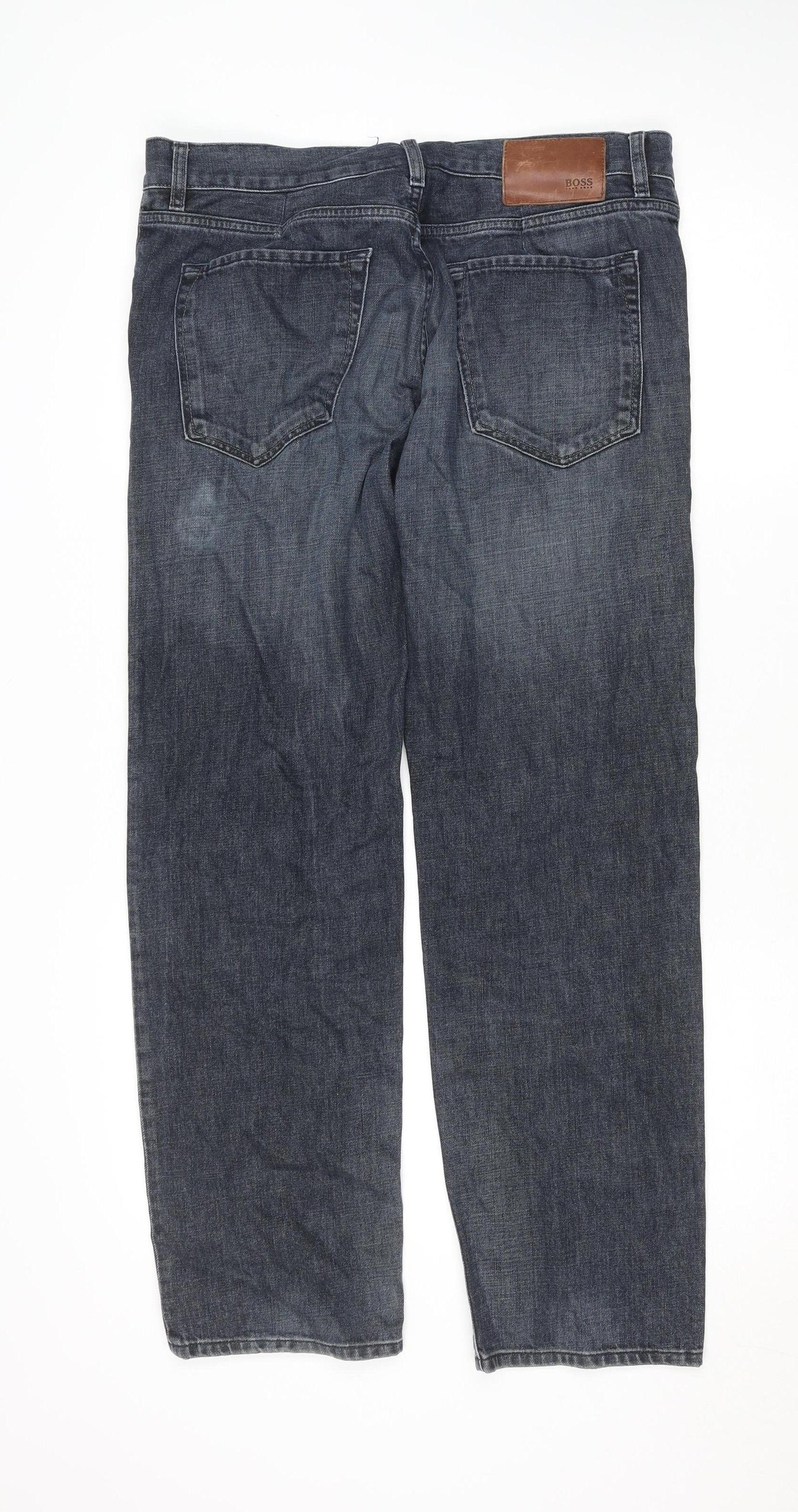 Hugo Boss Men's Blue Straight Leg Jeans 36/30 Regular Fit