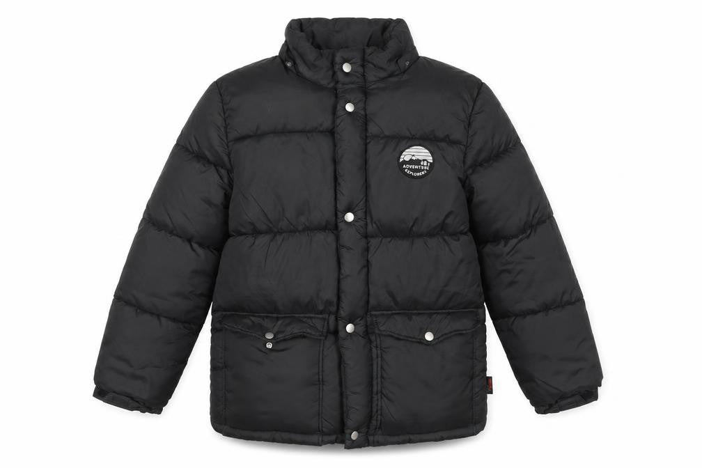 H&M Boys Black 11 Years Puffer Jacket Winter Coat Adventure Logo