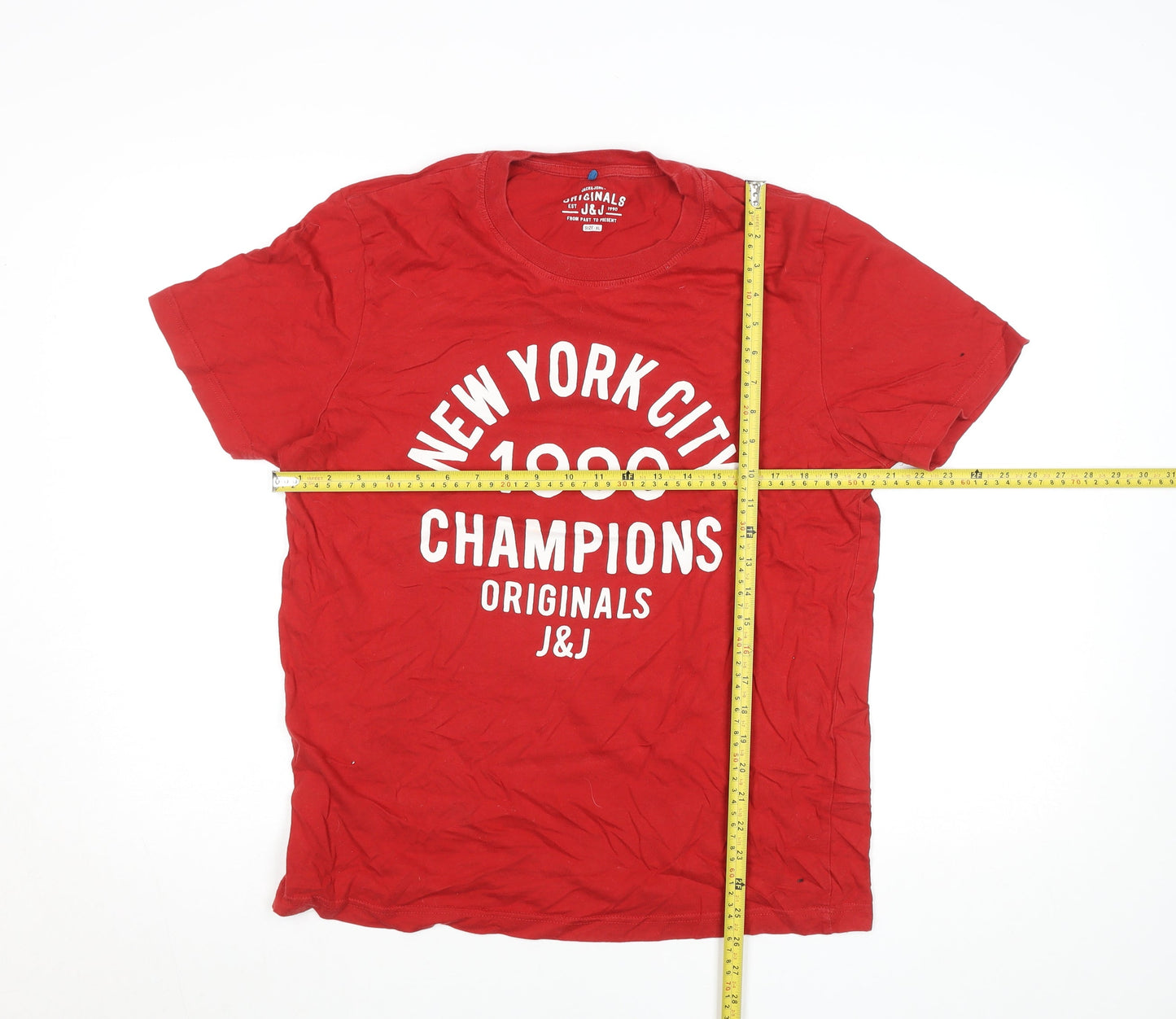 Jack & Jones Mens Red XL Graphic Print Crew Neck T-Shirt