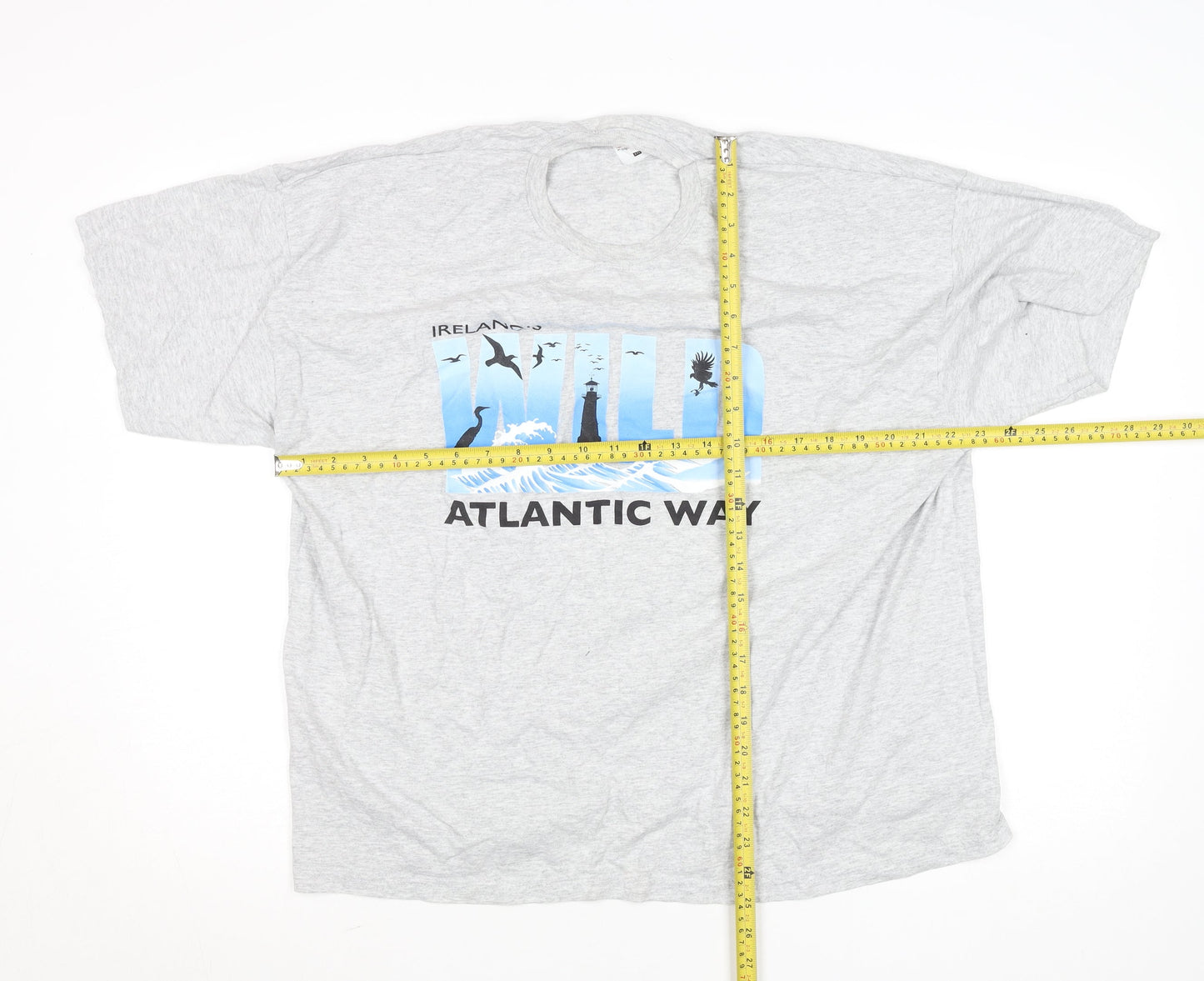 Fruit of the Loom Men’s Grey 2XL Wild Atlantic Way Graphic T-Shirt