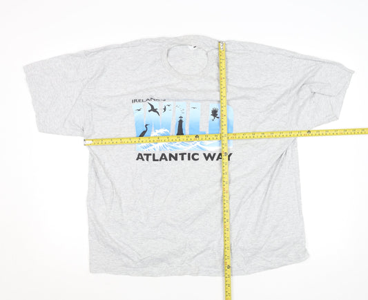 Fruit of the Loom Men’s Grey 2XL Wild Atlantic Way Graphic T-Shirt