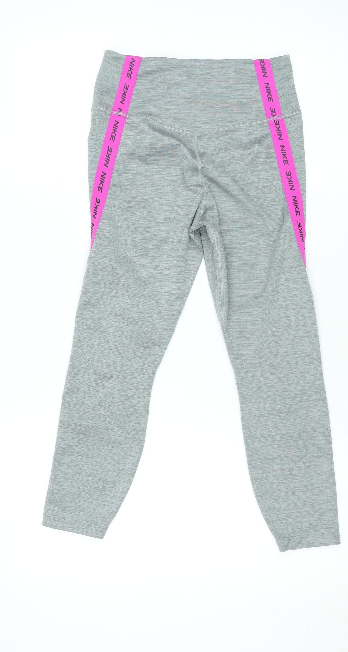 Nike Women's Grey Dri-FIT Leggings Small Slim Fit Sportswear