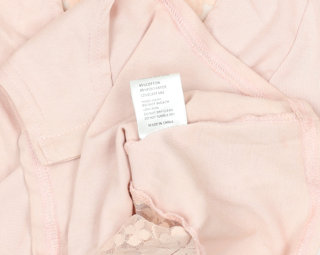 Very Lucy Womens Pink Lace Long Sleeve Bodysuit Size S