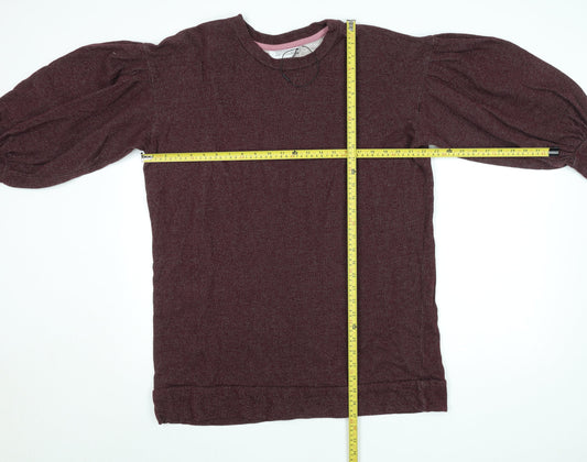 Riyka Womens Burgundy Puff Sleeve Pullover Sweatshirt XL