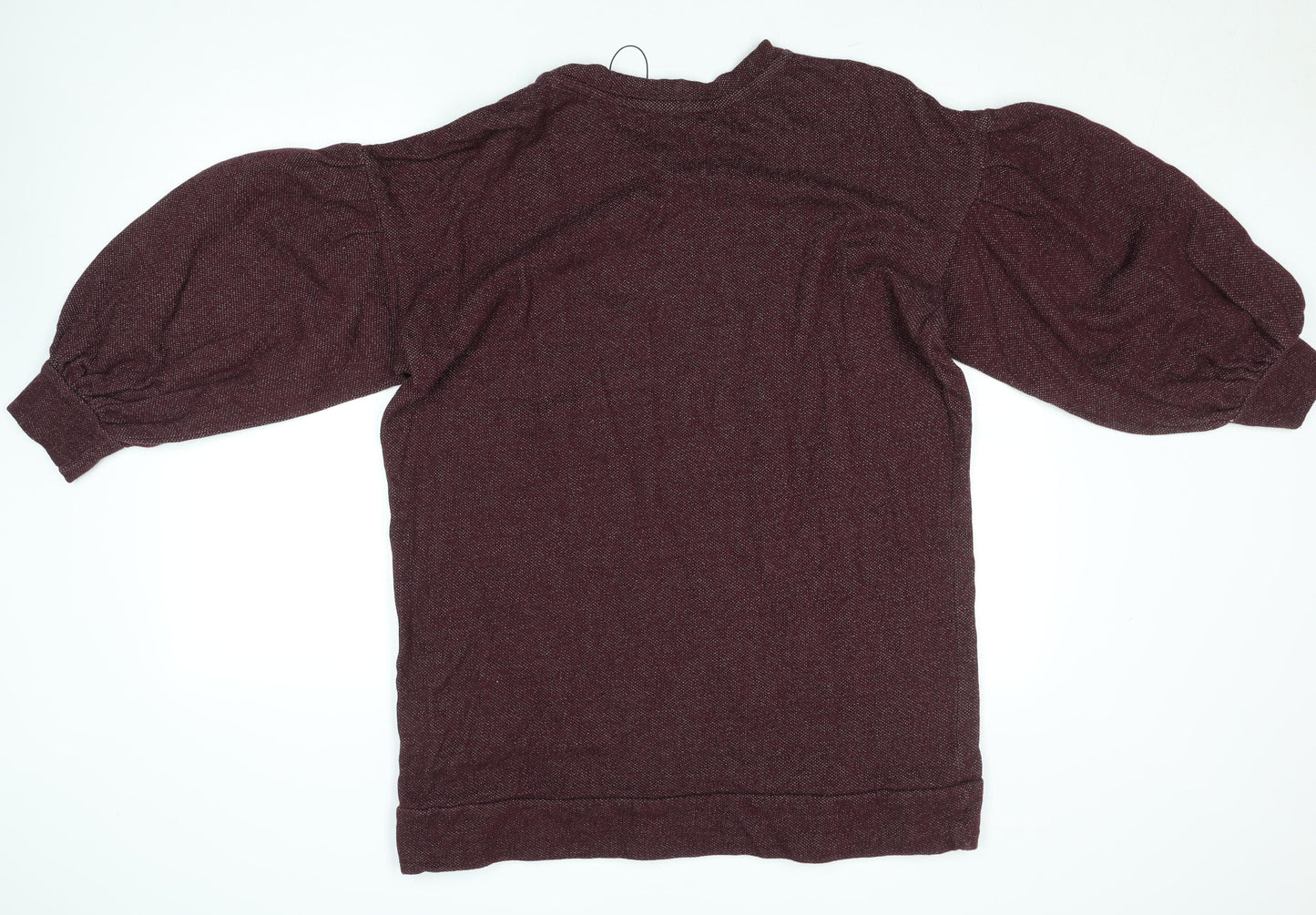 Riyka Womens Burgundy Puff Sleeve Pullover Sweatshirt XL